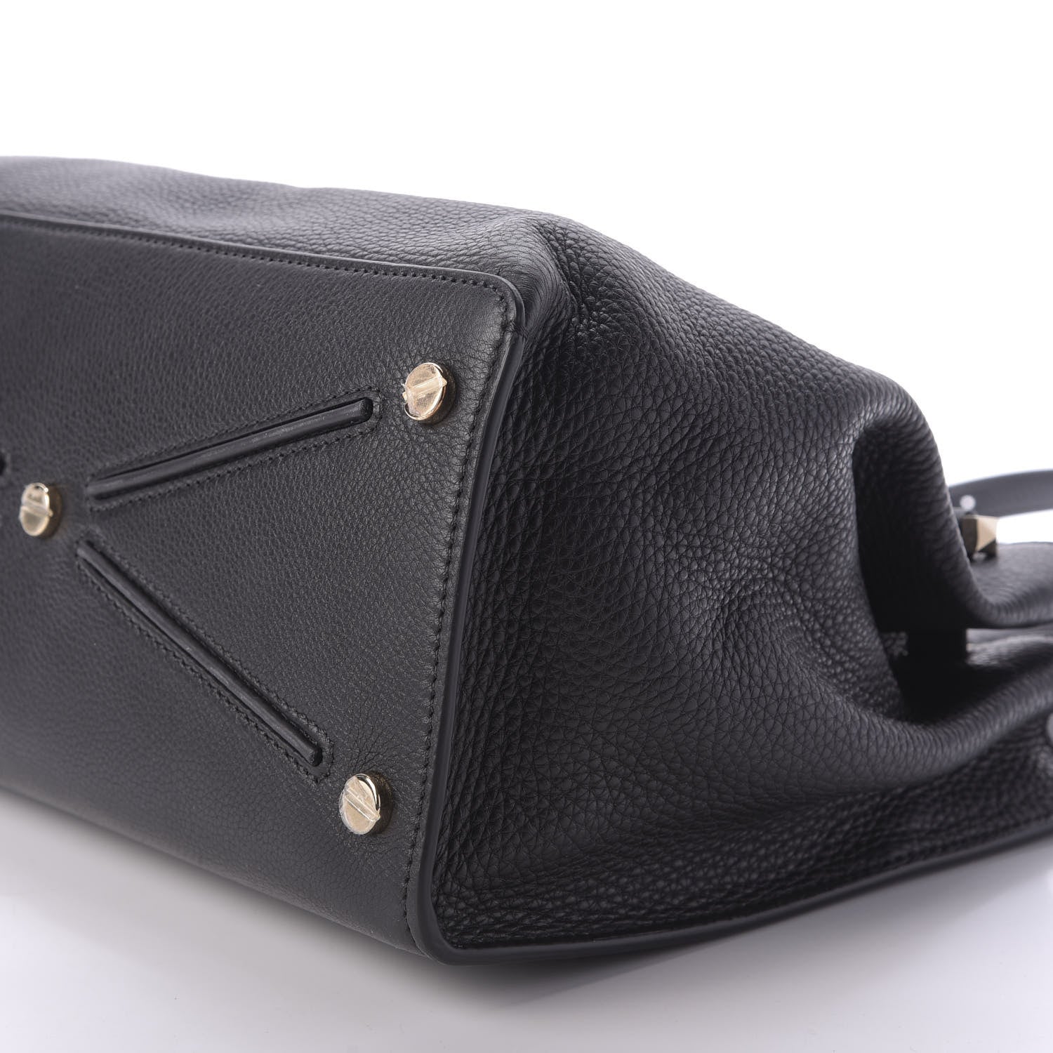 Valentino Garavani Pebbled Calfskin Large JoyLock Satchel Black 8 of 9