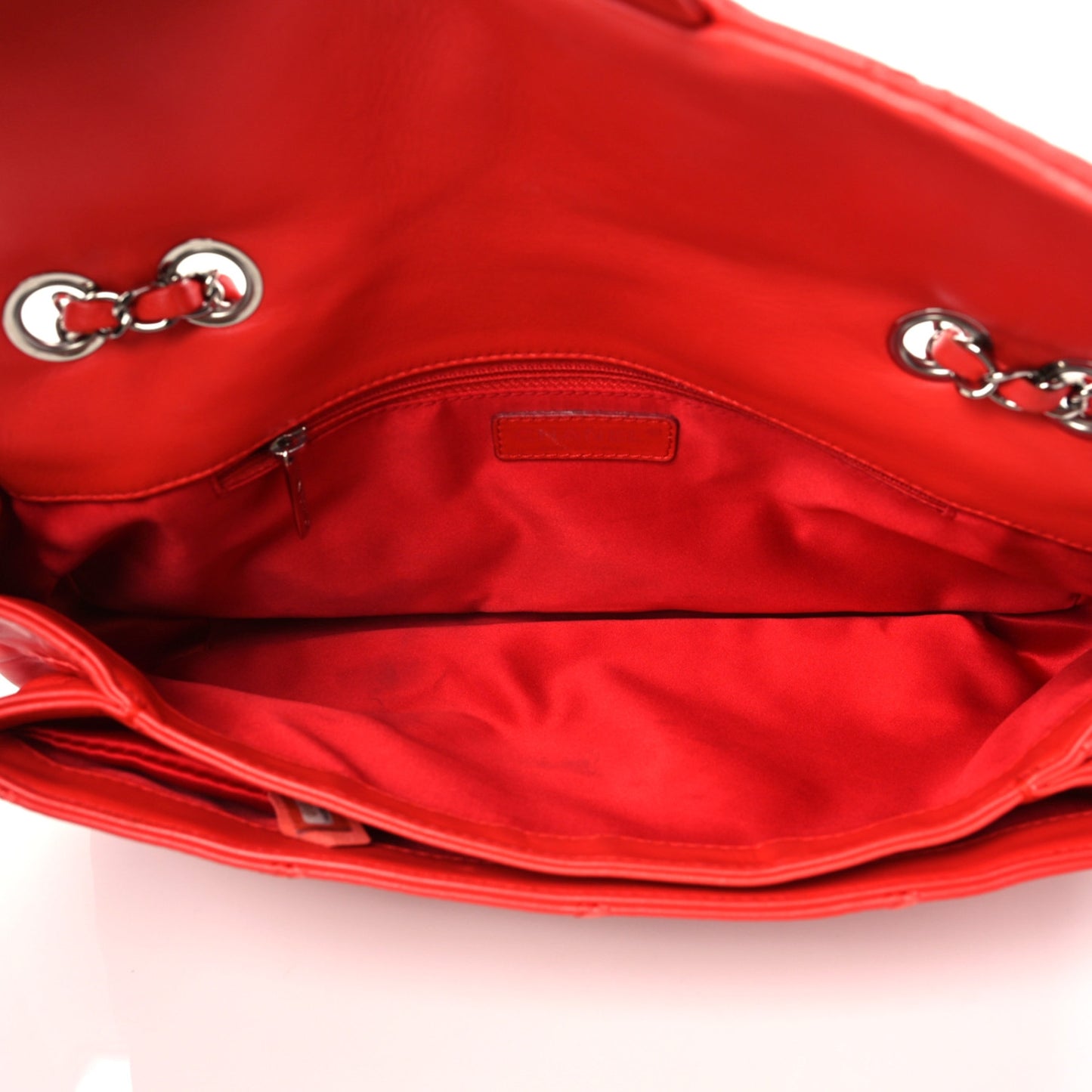 Calfskin Double Stitched Flap Red
