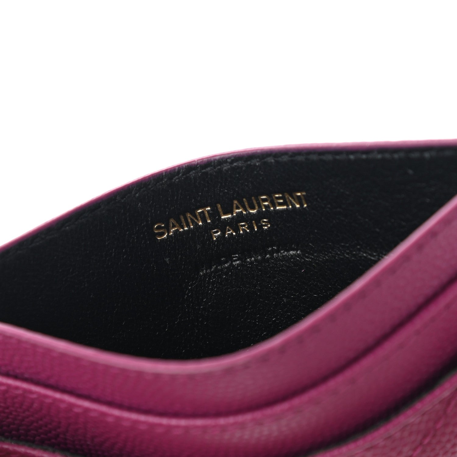 Saint Laurent Grain De Poudre Matelasse Chevron Monogram Credit Card Case Dark Grape 6 of 7