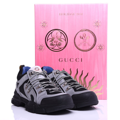 Gucci X SEGA Mesh Technical Canvas Calfskin Reflective Mens Flashtrek Sneakers 9 Silver Black 8 of 8