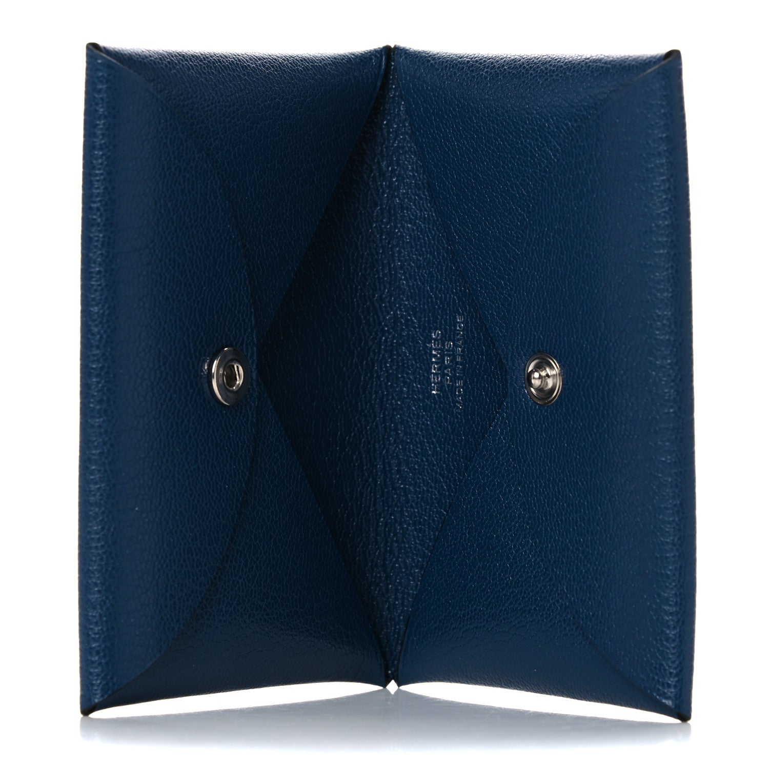 Hermes Chevre Mysore Calvi Card Case Deep Blue 5 of 7