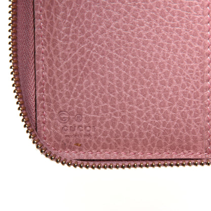 Gucci Monogram Dollar Calfskin Zip Around Compact Wallet Beige Ebony Soft Pink 6 of 17