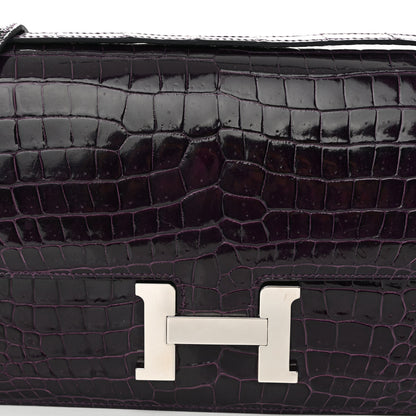 Hermes Shiny Niloticus Crocodile Constance Elan 25 Amethyste 8 of 10