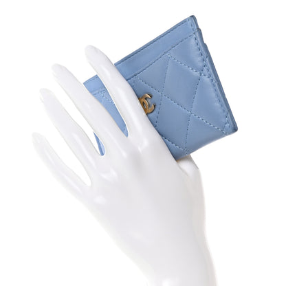 Chanel Lambskin Quilted Card Holder Light Blue 2 of 7
