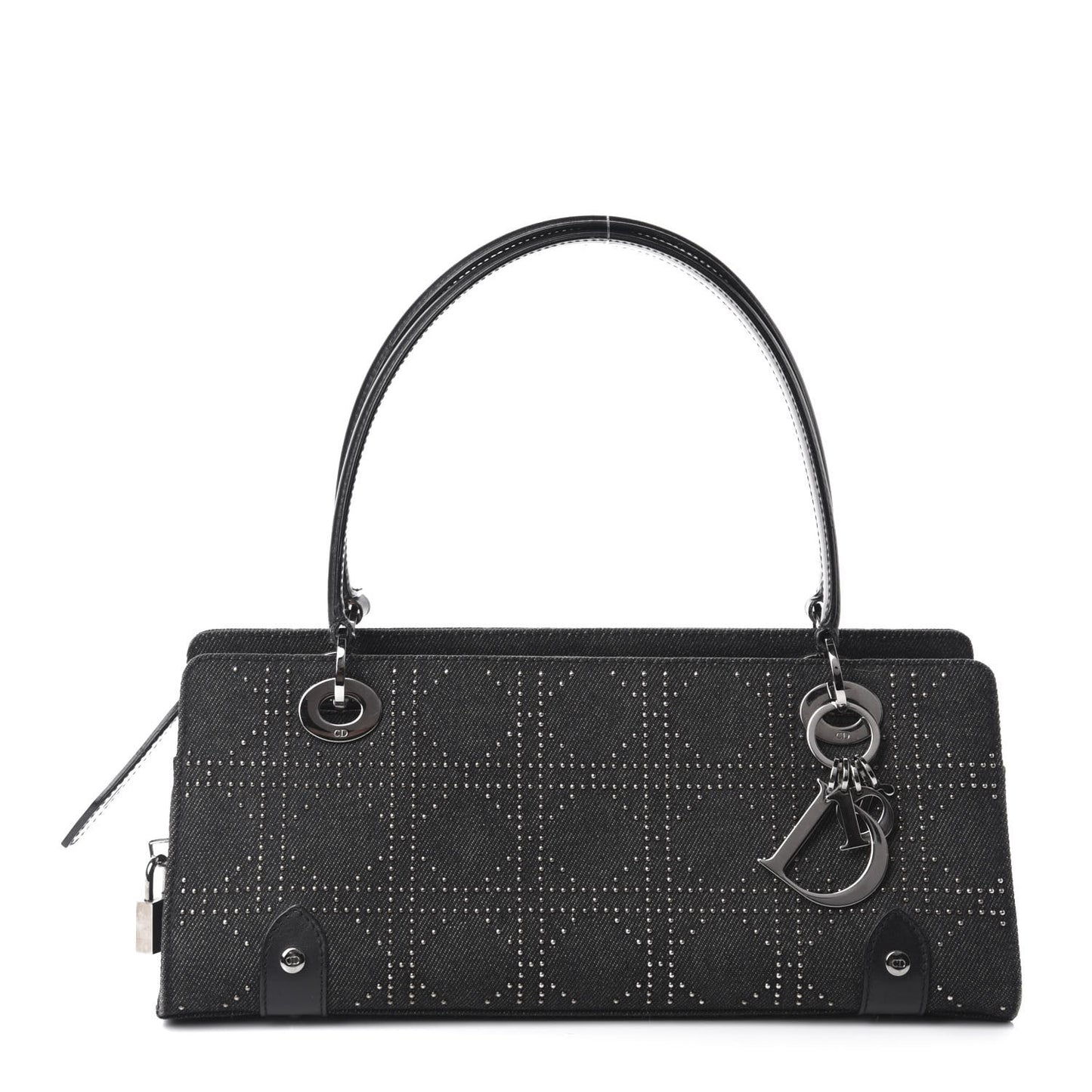 Denim Cannage Studded East West Lady Dior Black