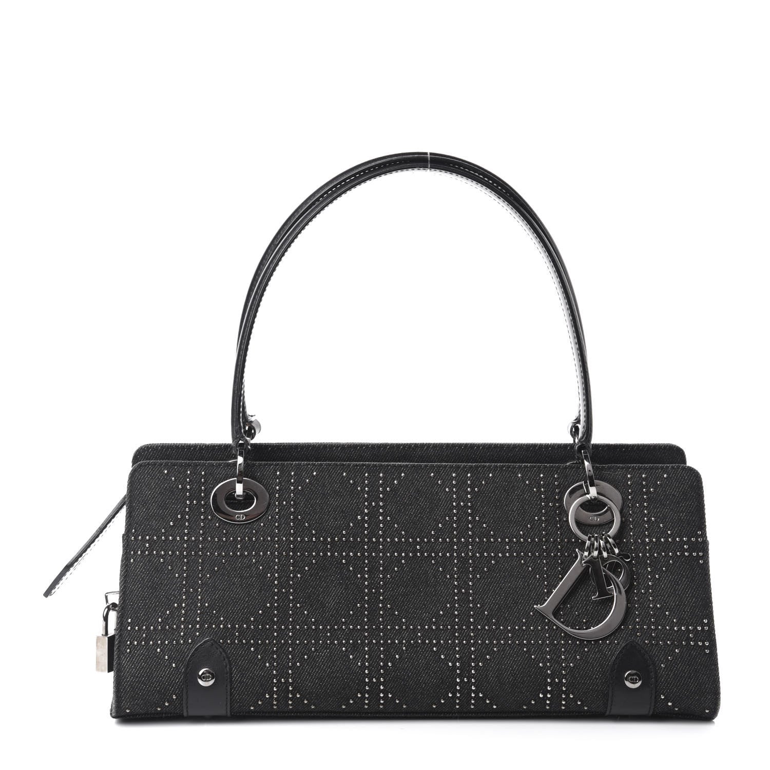 Christian Dior Denim Cannage Studded East West Lady Dior Black 1 of 10