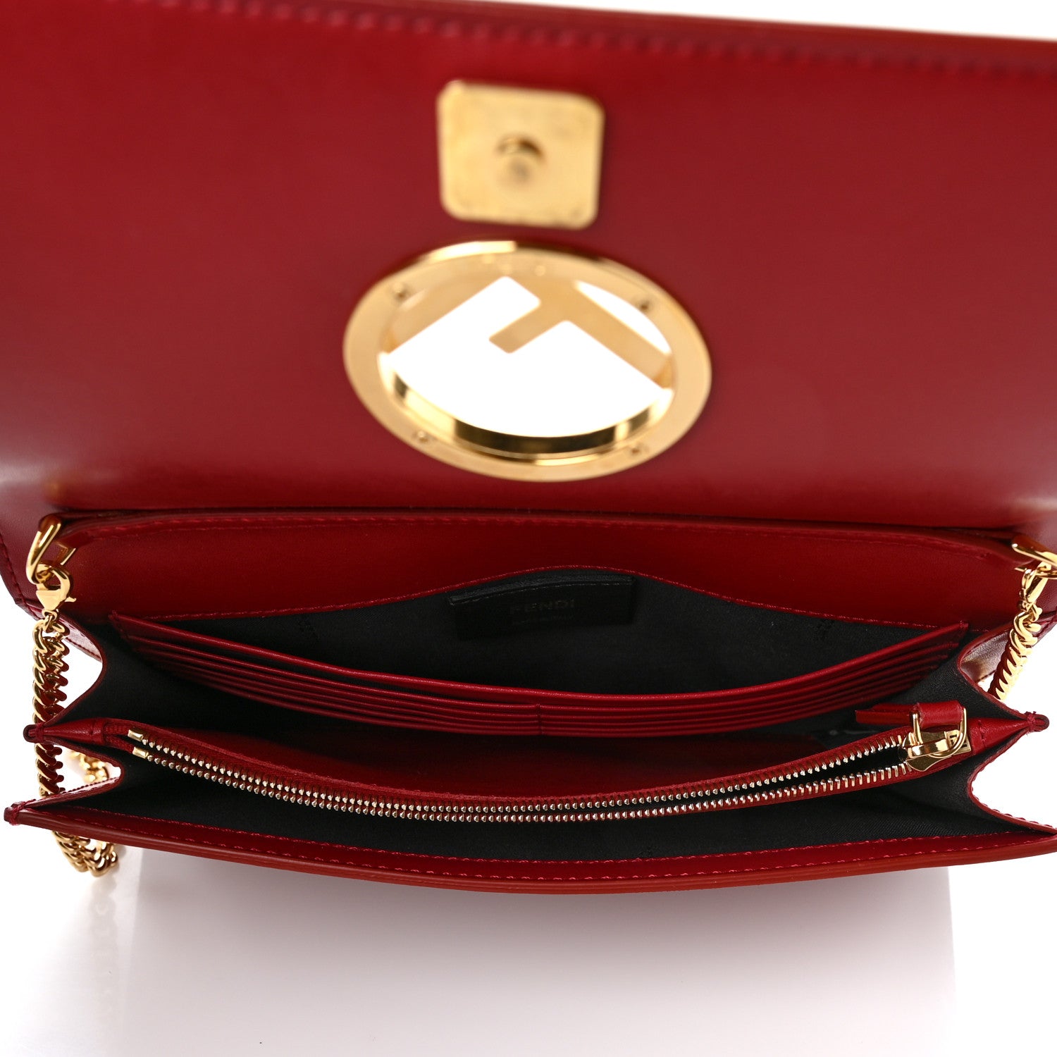Fendi Vitello Liberty Lucido F is Fendi Wallet on Chain Fragola 4 of 7