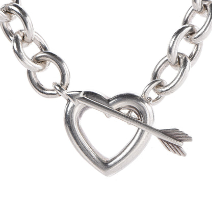 Tiffany Sterling Silver Heart and Arrow Toggle Necklace 3 of 5