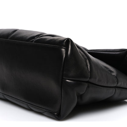 Saint Laurent Lambskin Quilted Medium Loulou Puffer Monogram Chain Satchel Black 10 of 10