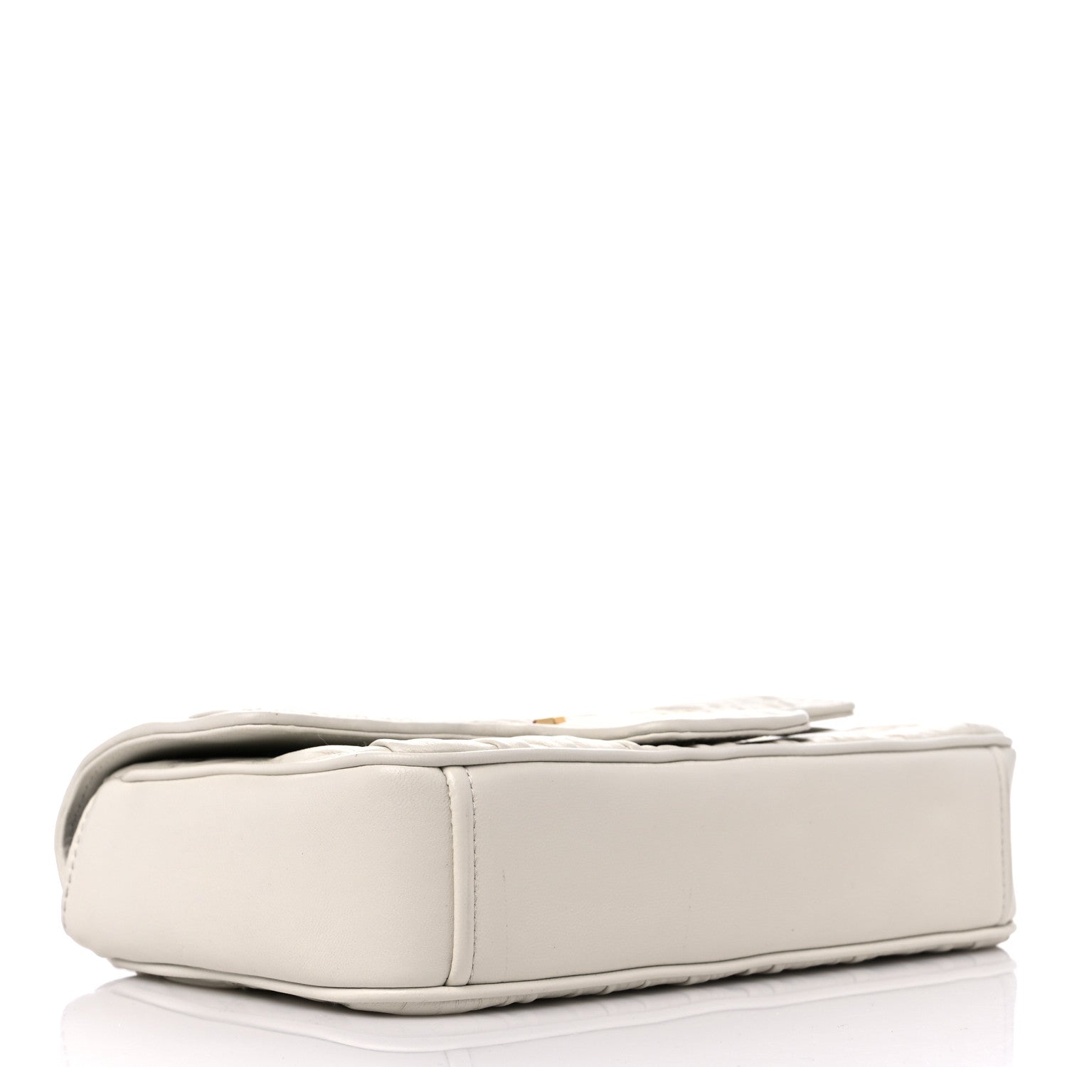 Prada Nappa Gaufre Medium Chain Flap Shoulder Bag White 4 of 10