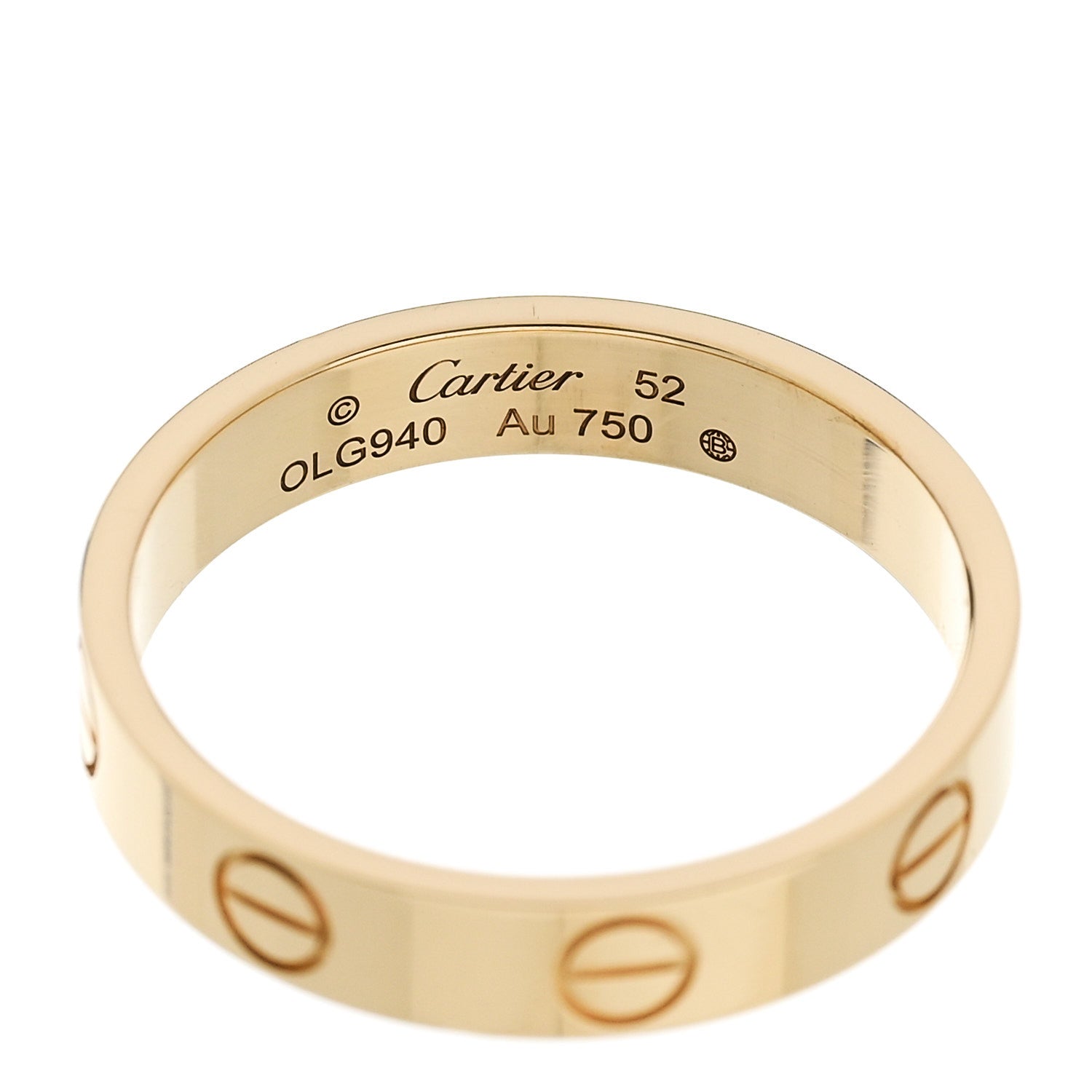 Cartier 18K Yellow Gold 3.5mm LOVE Wedding Band Ring 52 6 4 of 5