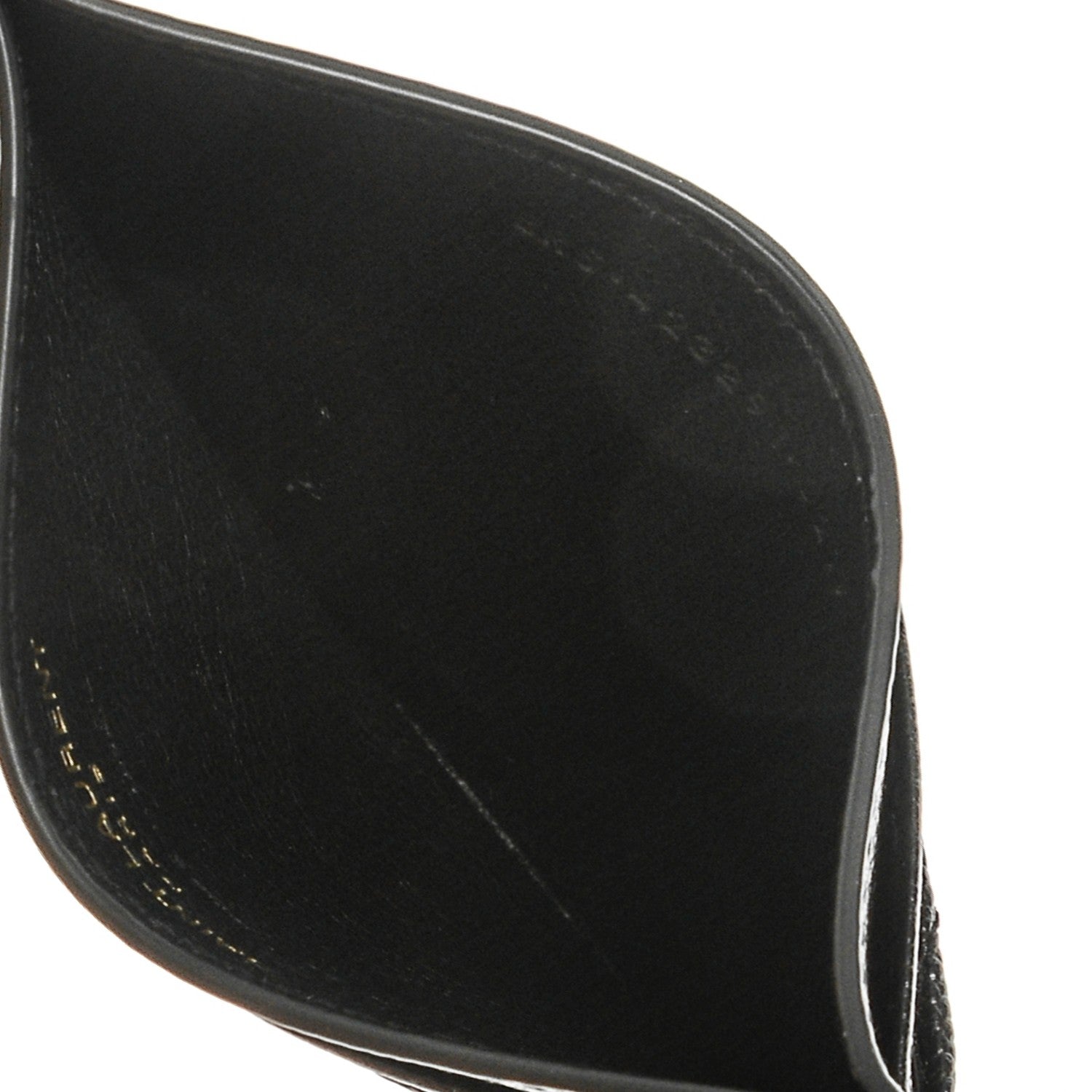 Saint Laurent Grain De Poudre Matelasse Chevron Monogram Credit Card Case Black 5 of 7