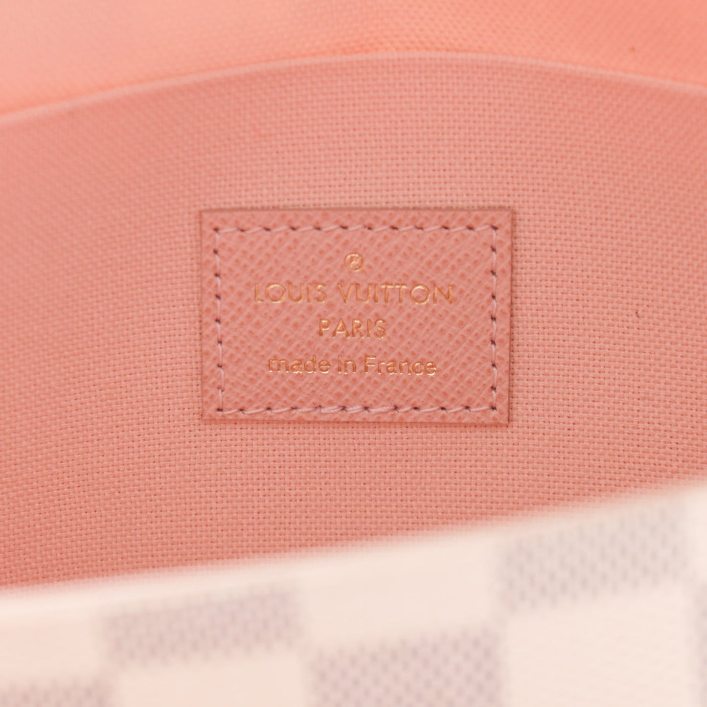 Damier Azur Pochette Felicie Chain Wallet Rose Ballerine