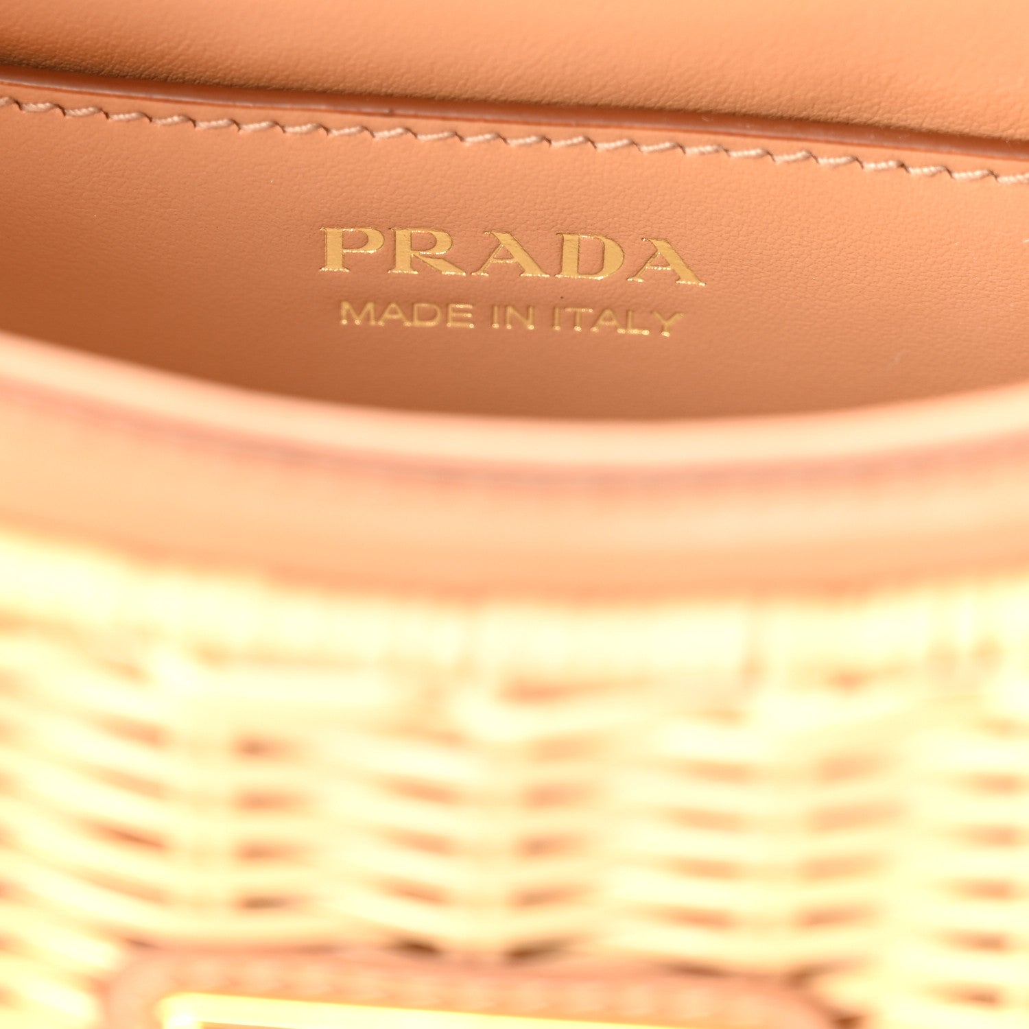 Prada Wicker Arque Shoulder Bag Natural 6 of 9