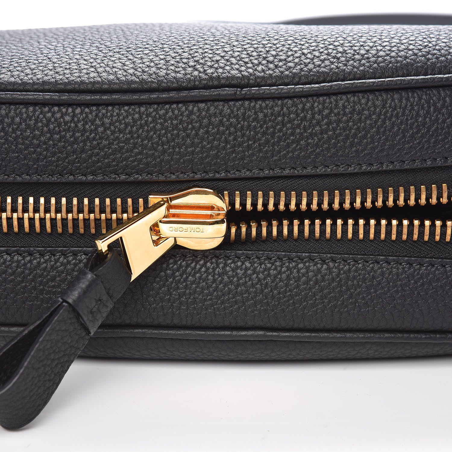 Tom Ford Pebbled Calfskin Medium Jennifer Simple Zip Black 8 of 9
