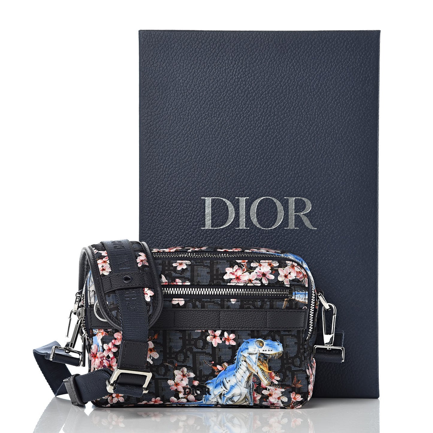 x Sorayama Nylon Grained Calfskin Safari Bag Navy Blue