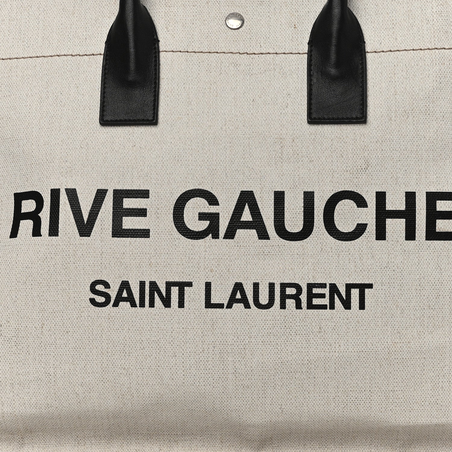 Saint Laurent Linen Calfskin Rive Gauche Tote Optic White 7 of 14