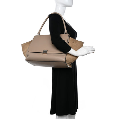 Celine Drummed Calfskin Suede Large Trapeze Dune 2 of 16