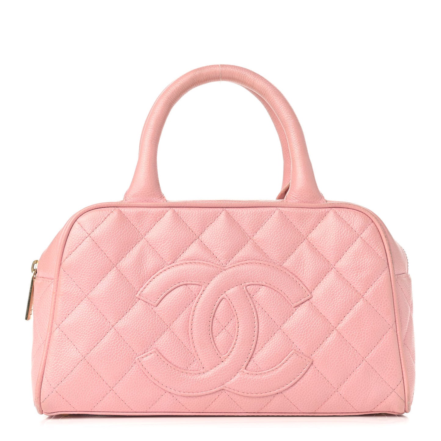 Caviar Quilted Small Bowler Pink