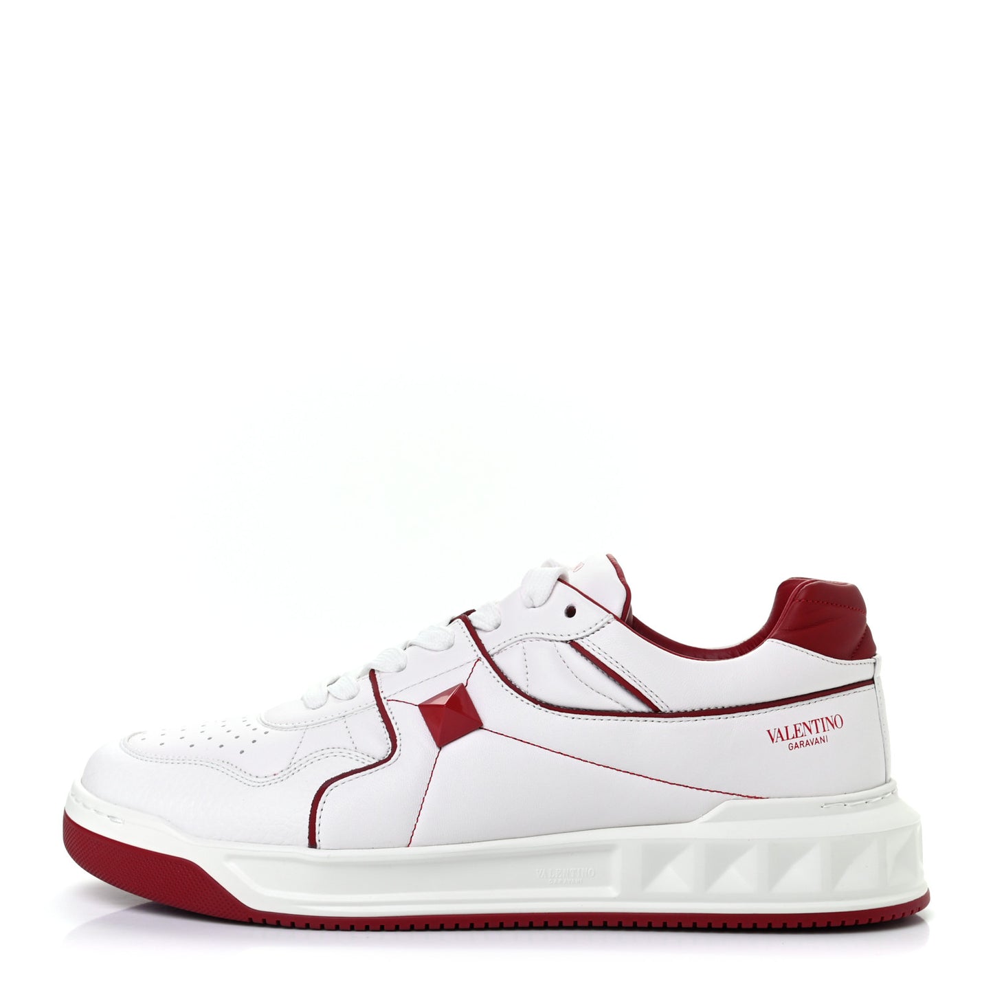 Nappa Mens One Stud Low Top Sneakers 43.5 White Red