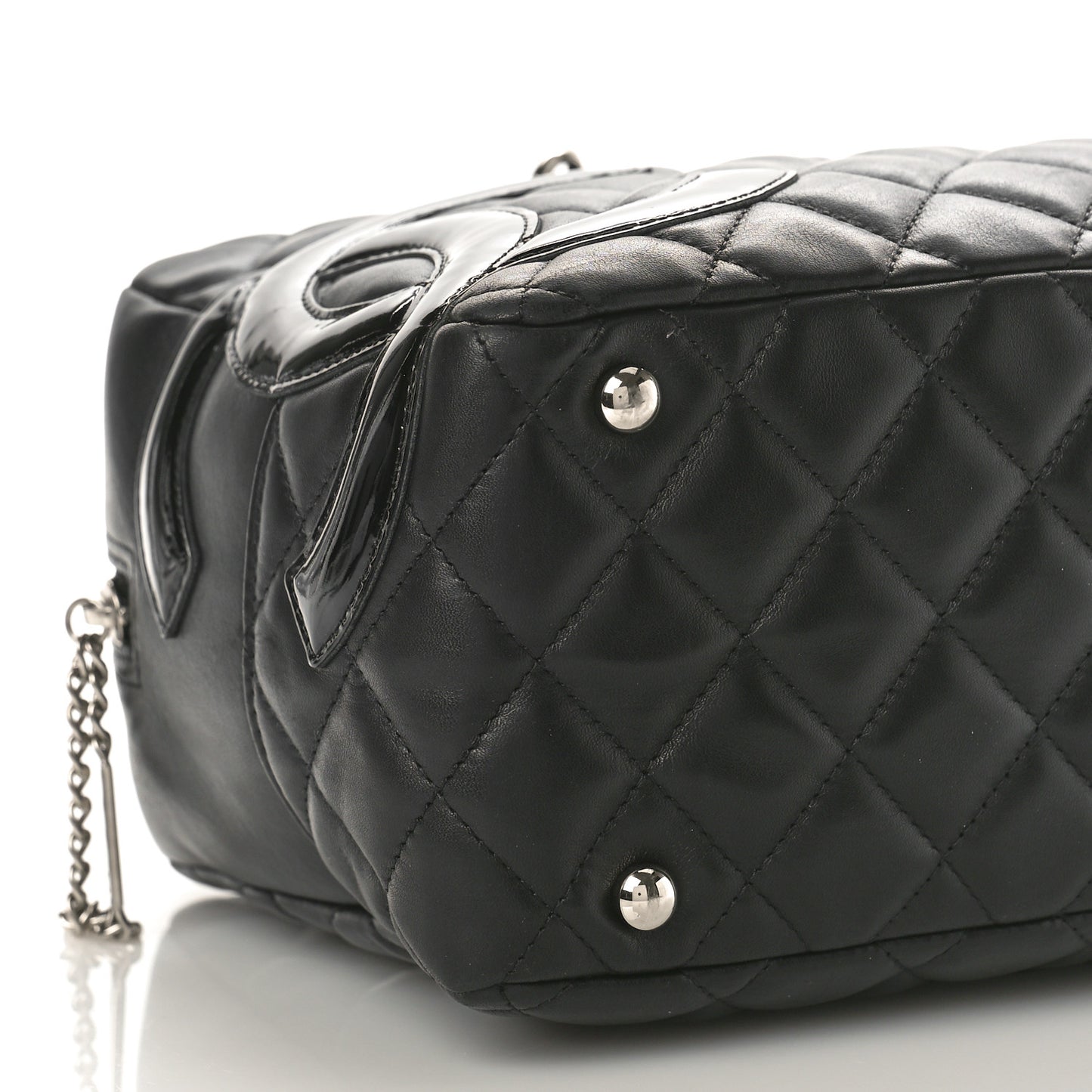 Calfskin Quilted Large Cambon Bowler Black