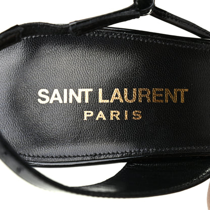 Saint Laurent Patent Calfskin Anouk 110 Sandals 39 Black 7 of 8