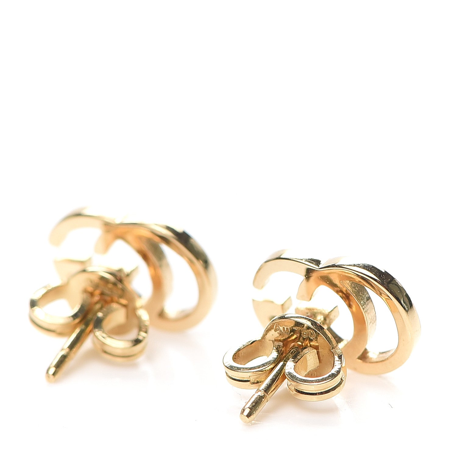 Gucci 18K Yellow Gold GG Tissue Stud Earrings 3 of 6