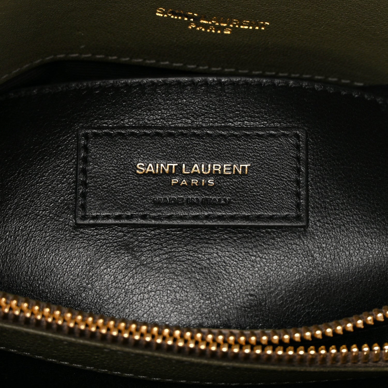 Saint Laurent Sheepskin Matelasse Chevron Monogram Medium College Bag Military Olive 6 of 14