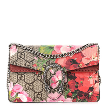 Gucci GG Supreme Monogram Blooms Super Mini Dionysus Shoulder Bag Beige Multicolor Dry Rose 1 of 9