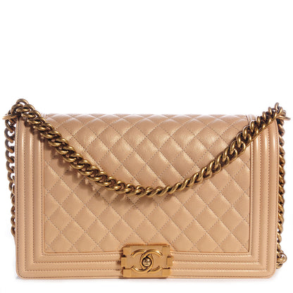 Chanel Pearl Calfskin New Medium Boy Flap Gold 1 of 9