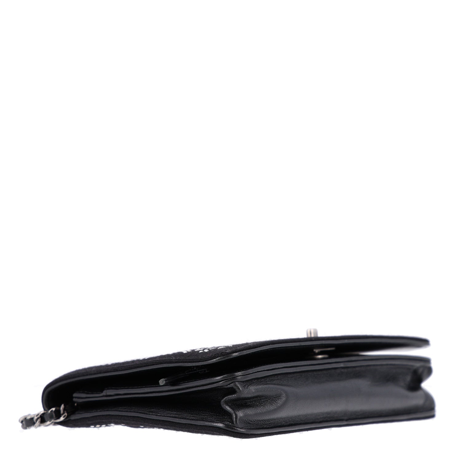 Chanel Lambskin Embellished Quilted Wallet On Chain WOC Black 5 of 11