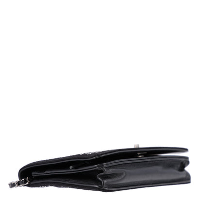 Chanel Lambskin Embellished Quilted Wallet On Chain WOC Black 5 of 11