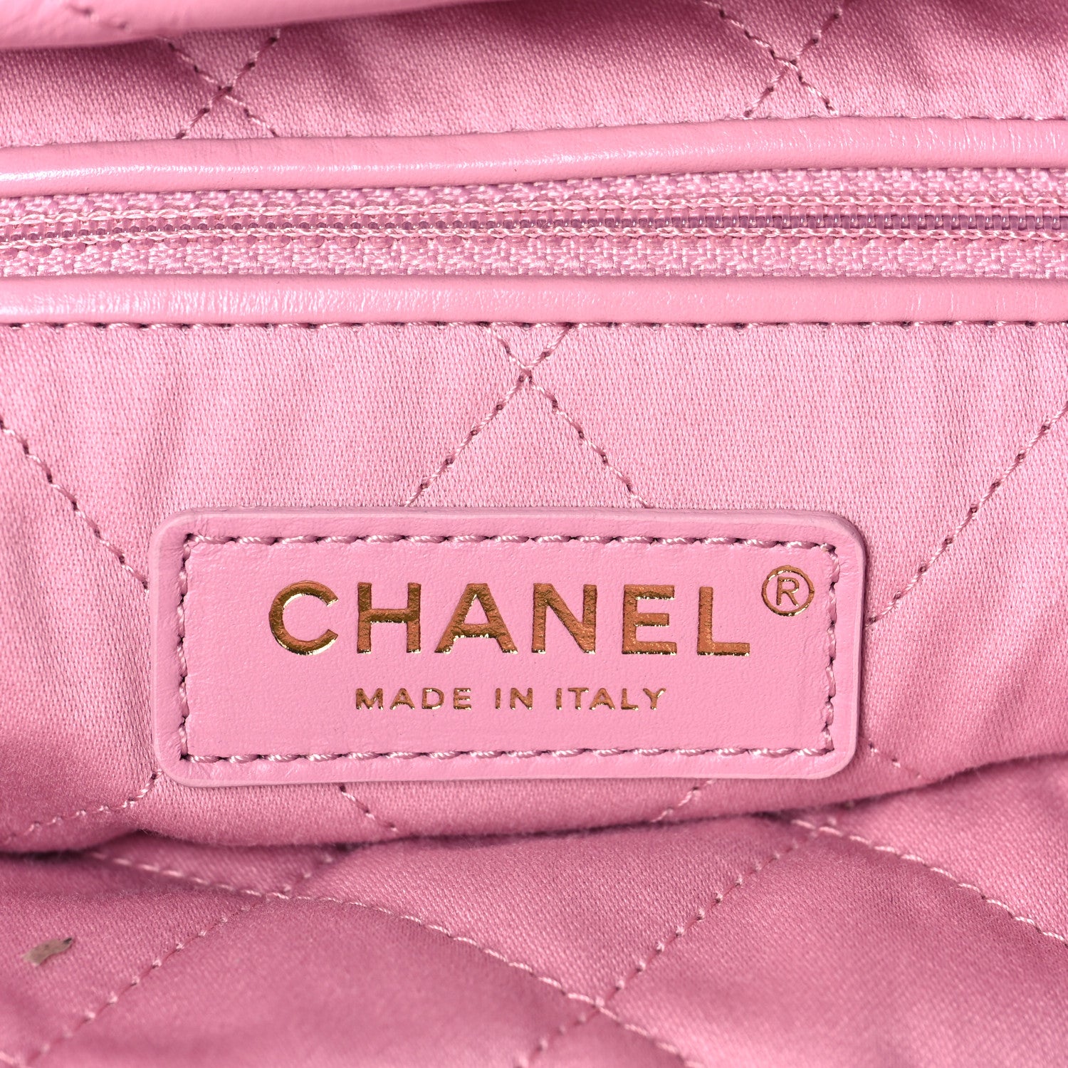 Chanel Shiny Calfskin Quilted Chanel 22 Drawstring Bag Pink 8 of 9