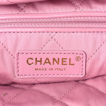 Chanel Shiny Calfskin Quilted Chanel 22 Drawstring Bag Pink 8 of 9
