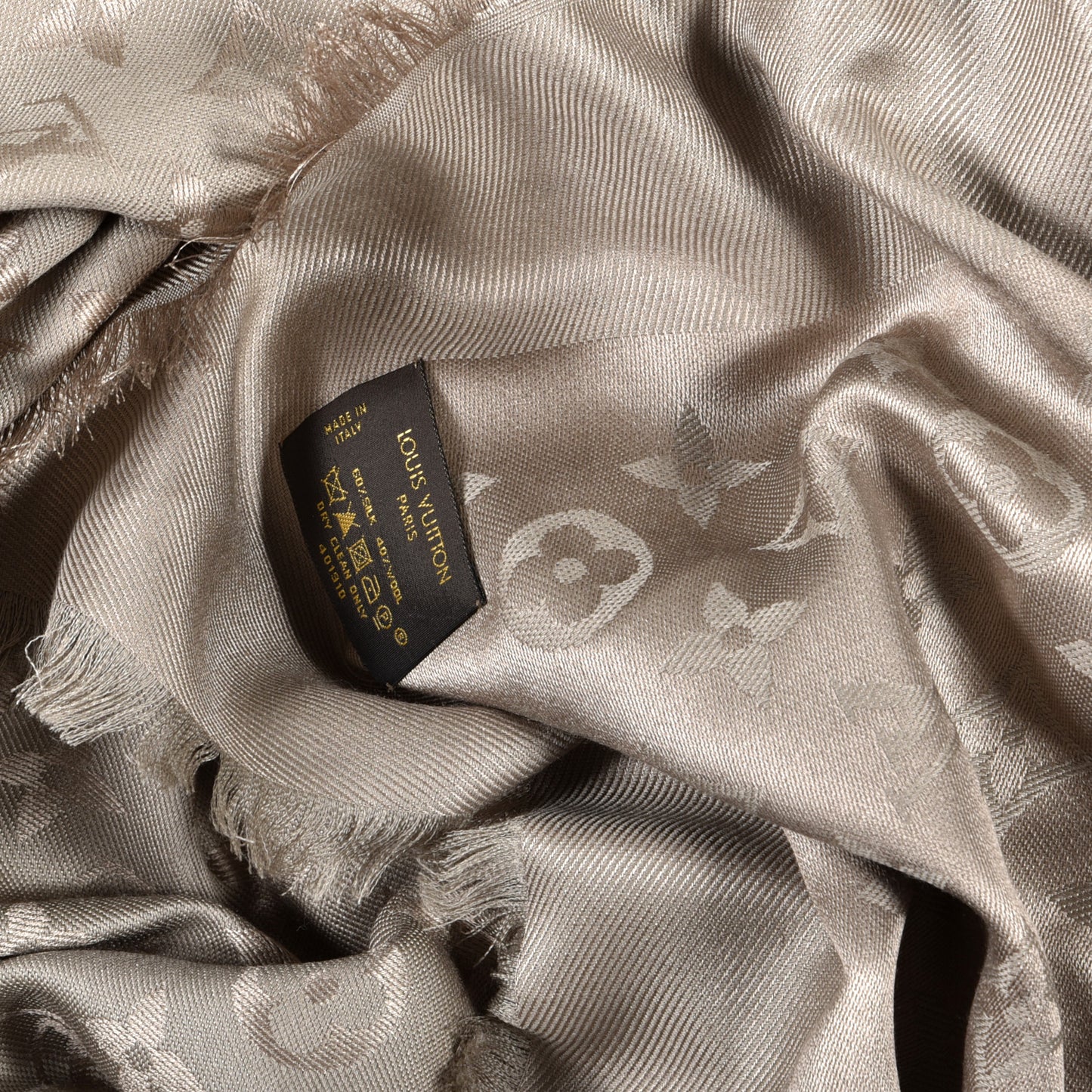 Silk Wool Monogram Shawl Verone