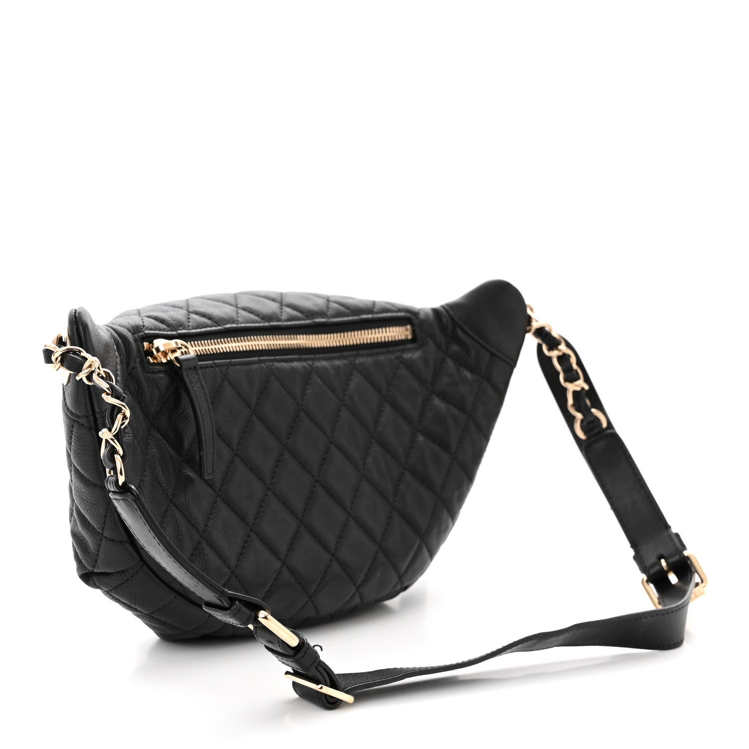 Chanel Calfskin Quilted Banane Waist Bag Fanny Pack Black 3 of 12