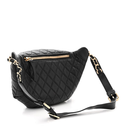Chanel Calfskin Quilted Banane Waist Bag Fanny Pack Black 3 of 12