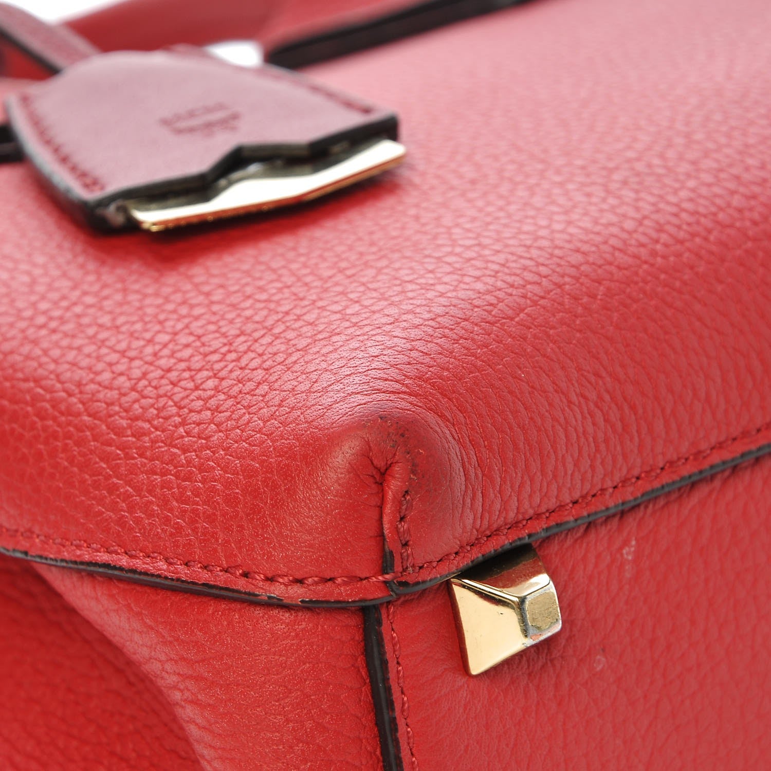 MCM Grained Calfskin Mini Milla Tote Red 11 of 15