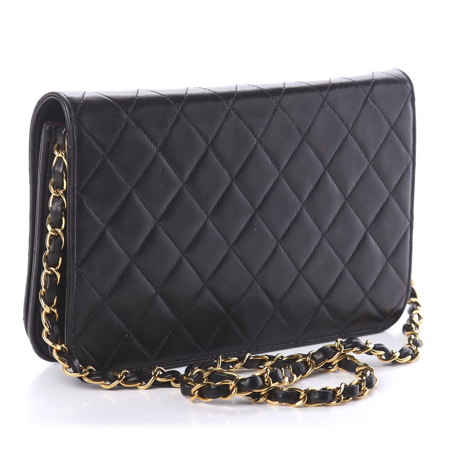 Lambskin Quilted Small Single Flap Bag Black