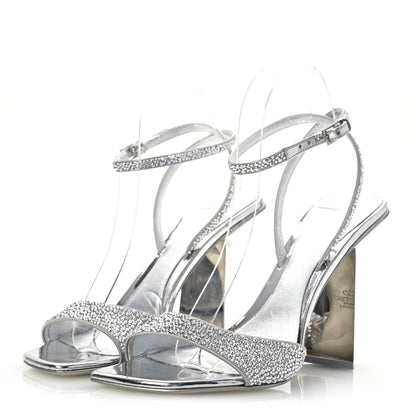 Valentino Garavani Crystal Embellished 90mm Sandals 38 Silver 4 of 16