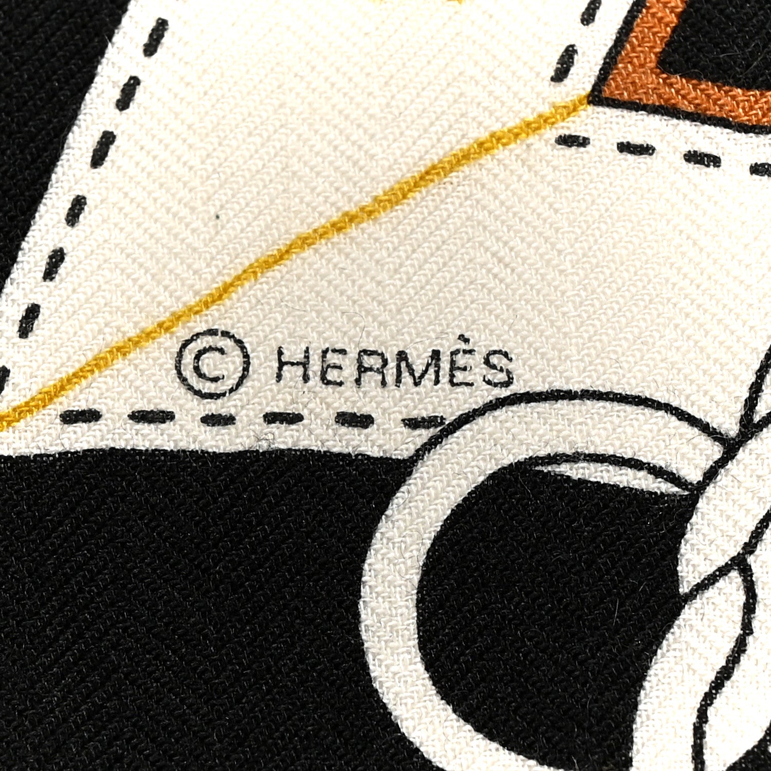 Hermes Cashmere Silk La Promenade du Matin Bandana Shawl 140 Black Noisette Gold 4 of 5