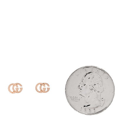 Gucci 18K Rose Gold Mini Running GG Stud Earrings 2 of 4