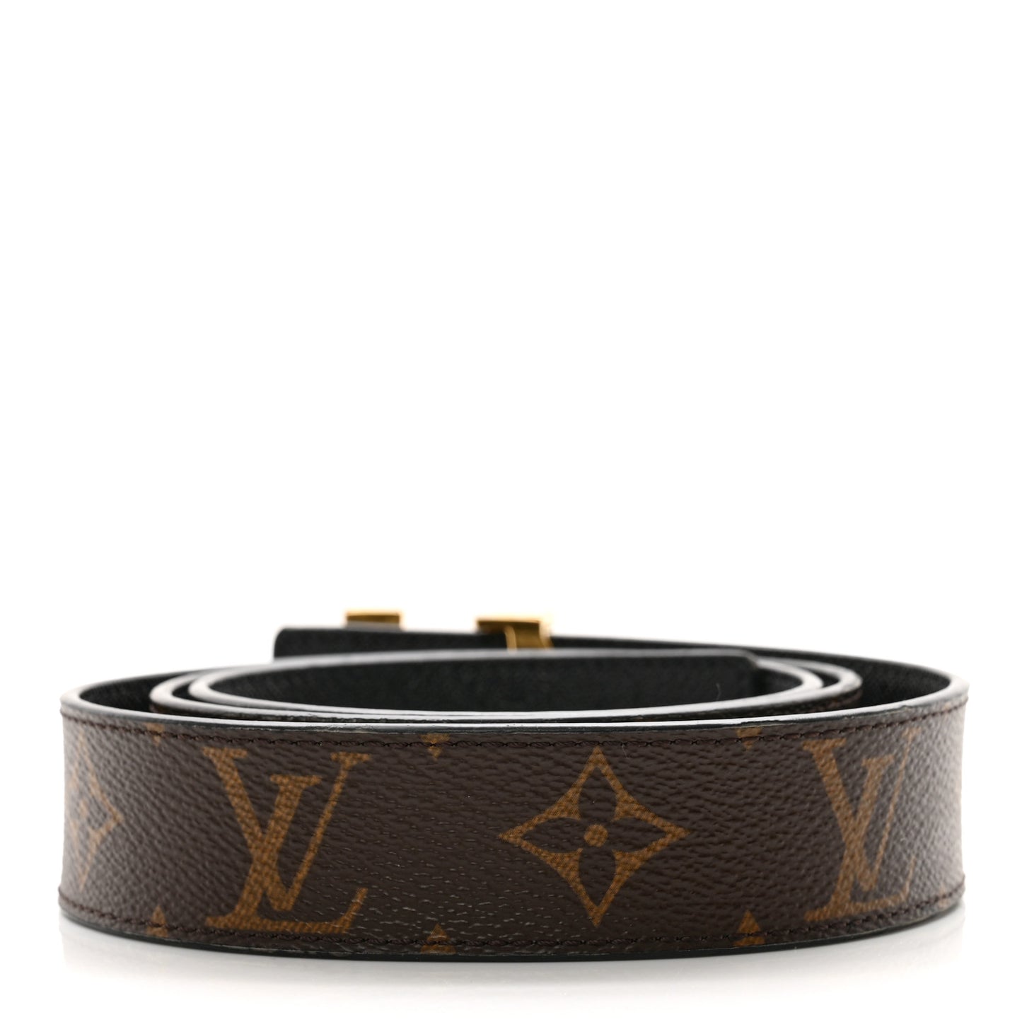 Calfskin Monogram 30mm LV Initiales Reversible Belt 90 36 Black