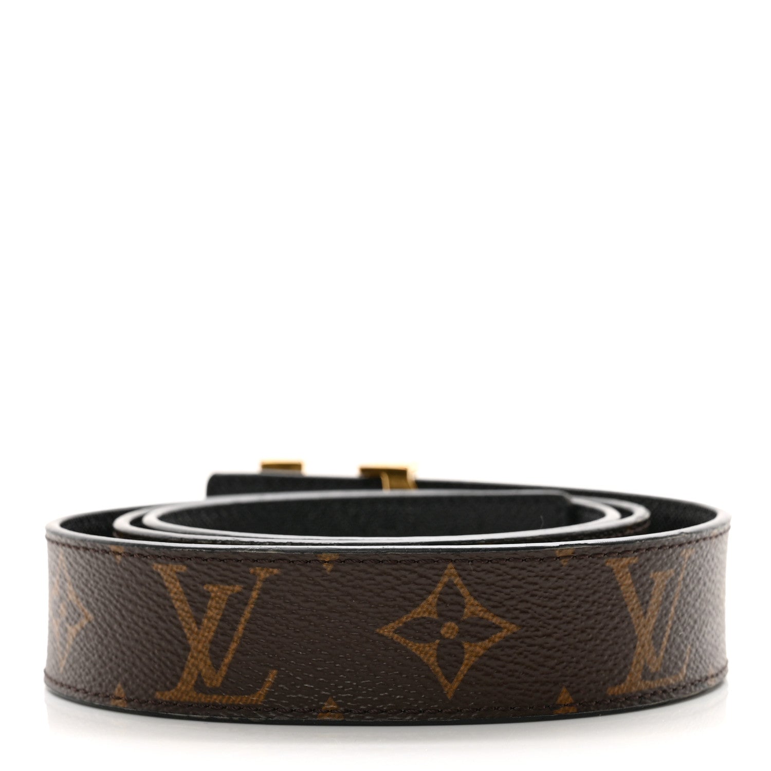Louis Vuitton Calfskin Monogram 30mm LV Initiales Reversible Belt 90 36 Black 2 of 4