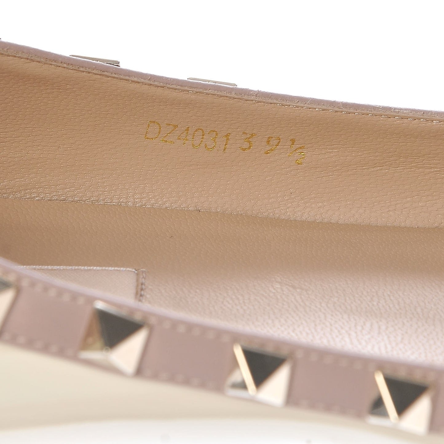 Patent Rockstud Ballerina Flats 39.5 Ivory Poudre