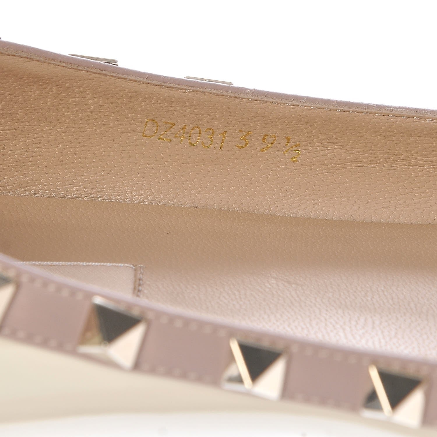 Valentino Garavani Patent Rockstud Ballerina Flats 39.5 Ivory Poudre 8 of 12