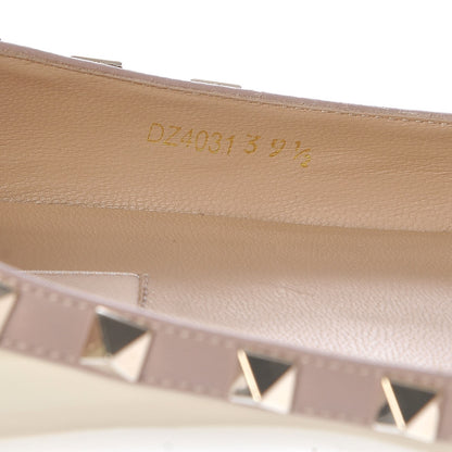 Valentino Garavani Patent Rockstud Ballerina Flats 39.5 Ivory Poudre 8 of 12