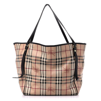 Burberry Haymarket Check Large Canterbury Tote Chocolate 1 of 26