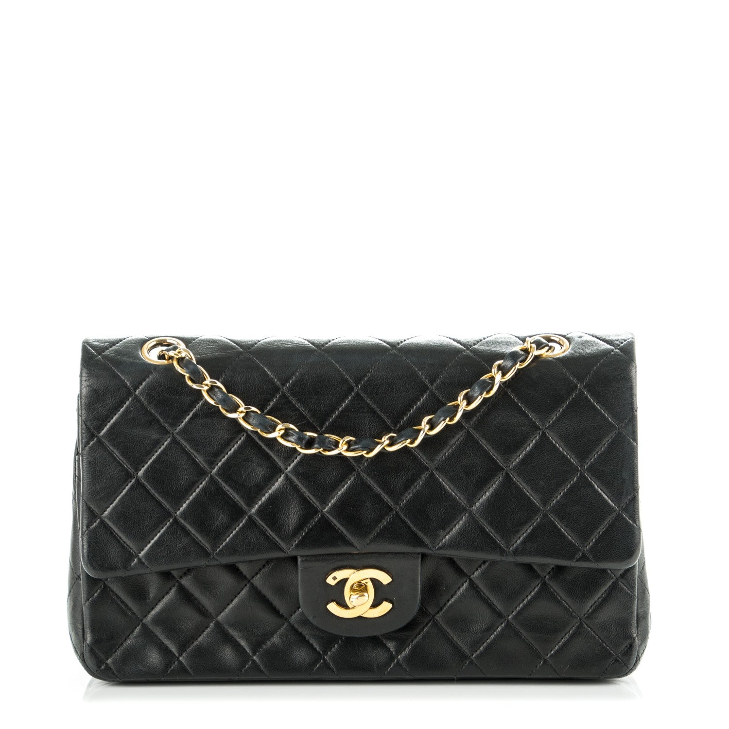 Chanel Lambskin Quilted Medium Double Flap Black 1 of 7