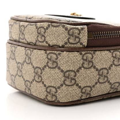 Gucci GG Supreme Monogram Mini Neo Vintage Double Zip Messenger Bag Beige New Acero Crop 10 of 13